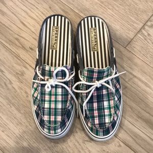 Plaid Sperry Slide on Shoes